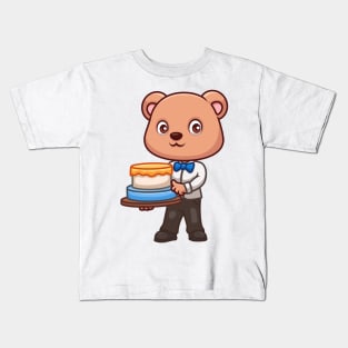 Birthday Bear Cute Cartoon Kids T-Shirt